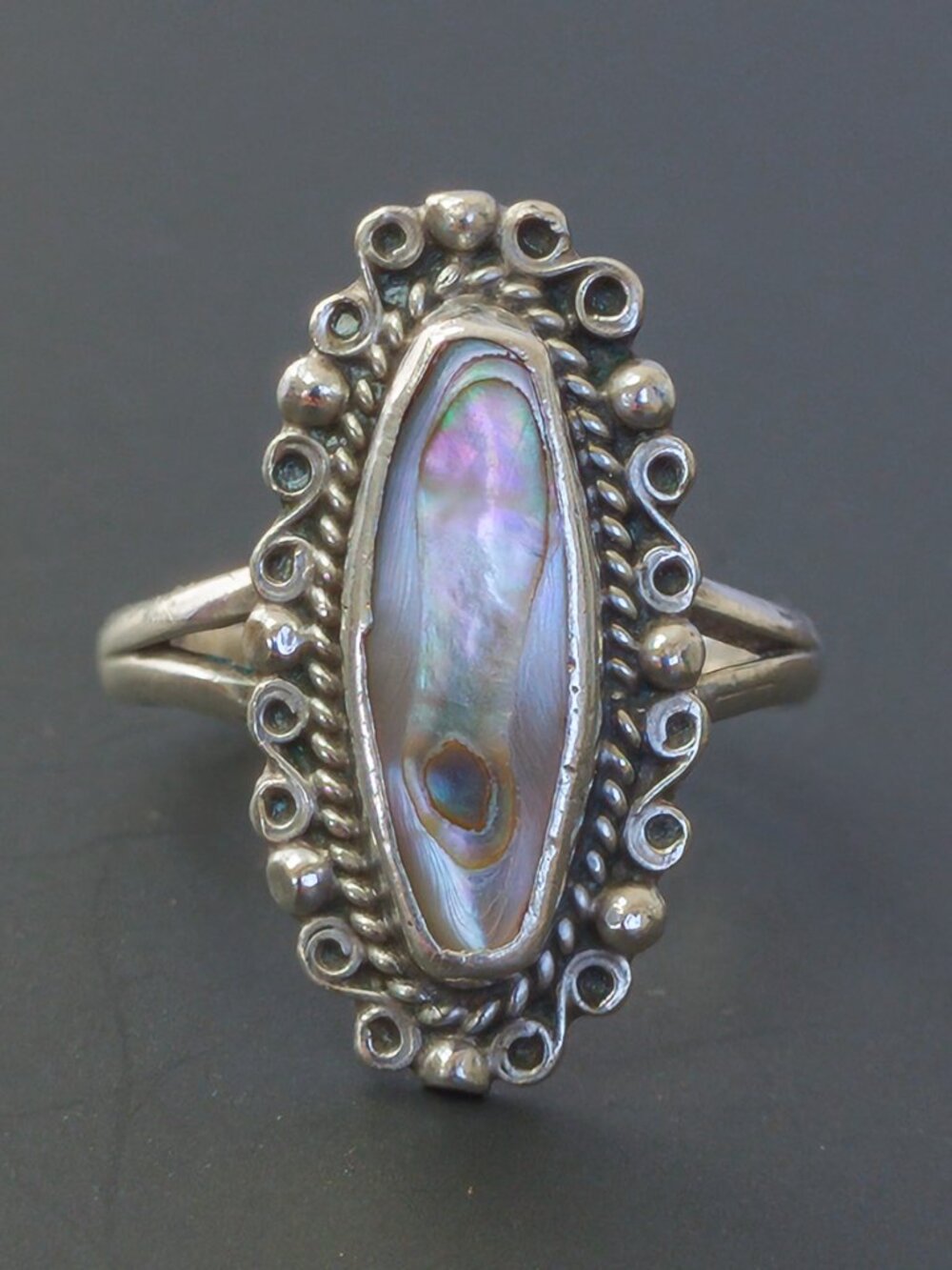 Sterling Silver Abalone Ring – Size 5.25